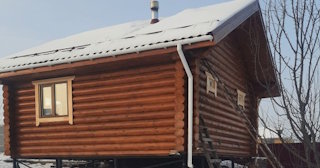 Баня из оцилиндрованного бревна под ключ в Балахне - от 132925 рублей